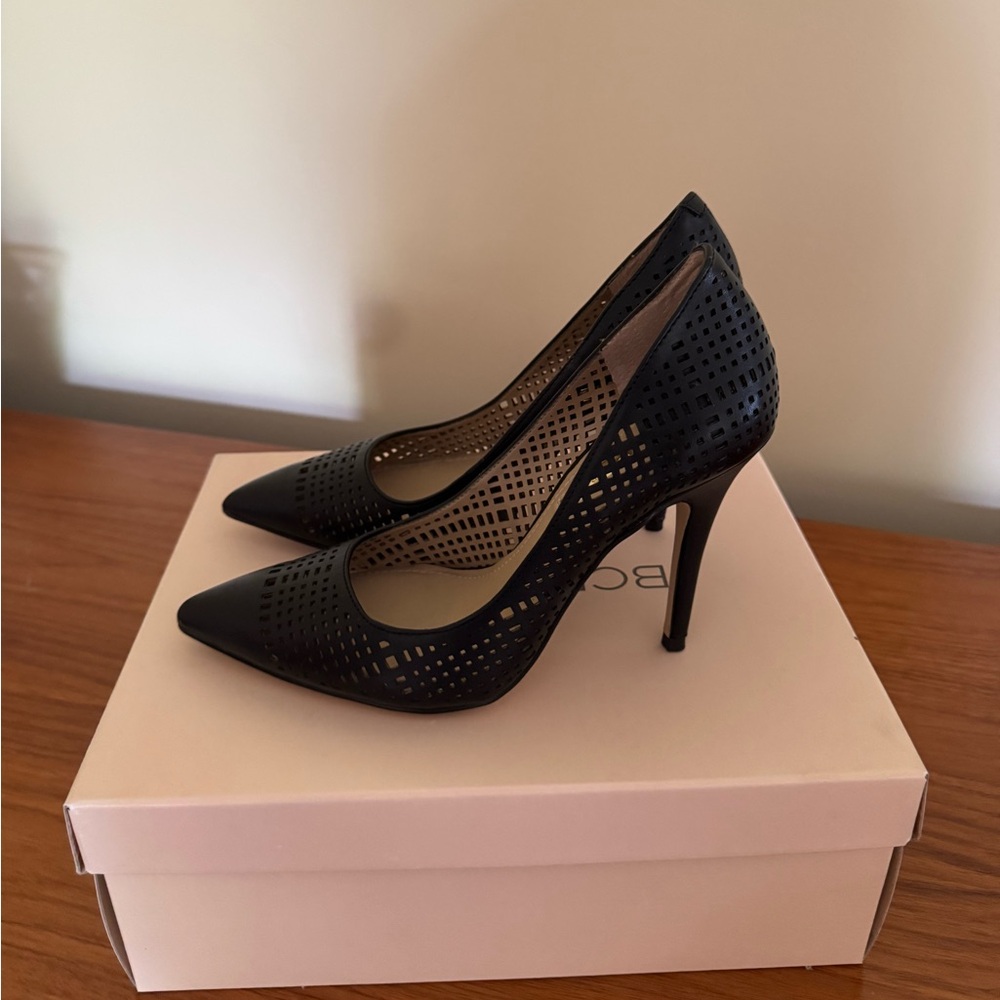BCBGeneration Black Leather Heels